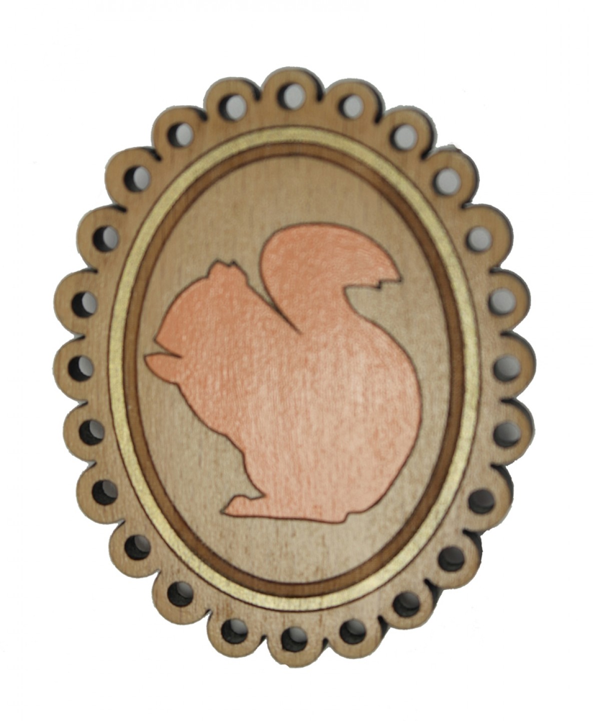 Squirrel Cameo Brooch