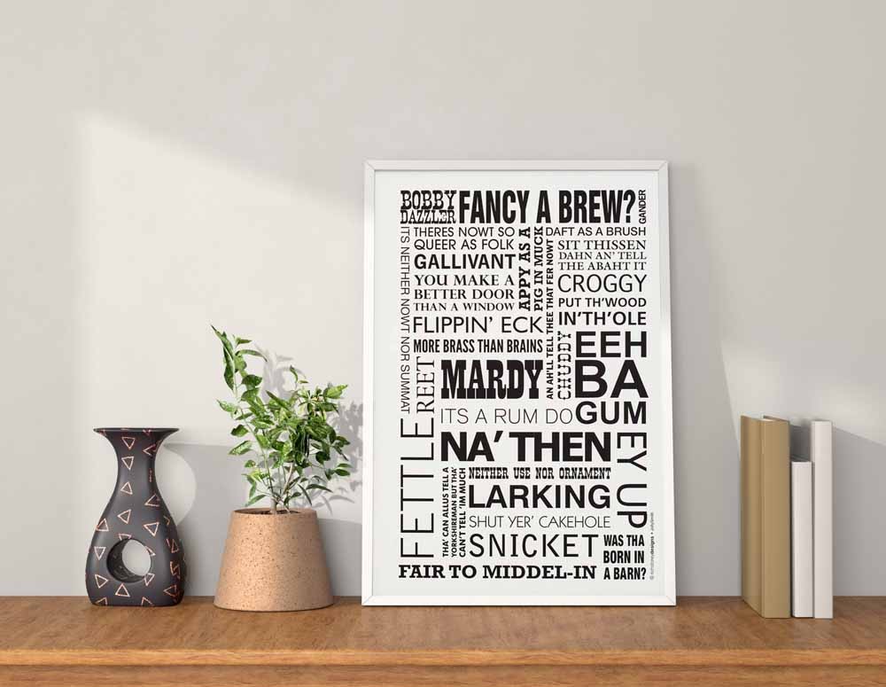 Yorkshire Dialect Print Framed