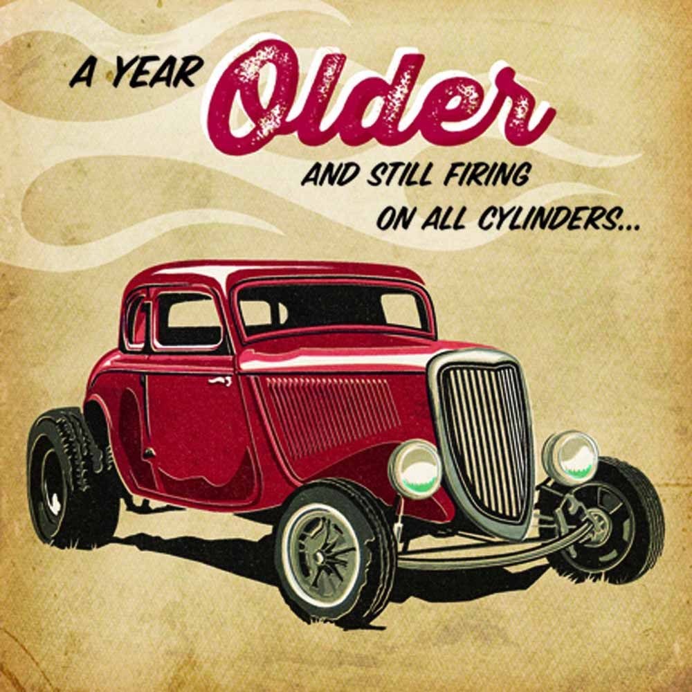 'A Year Older' Hot Rod Birthday Card