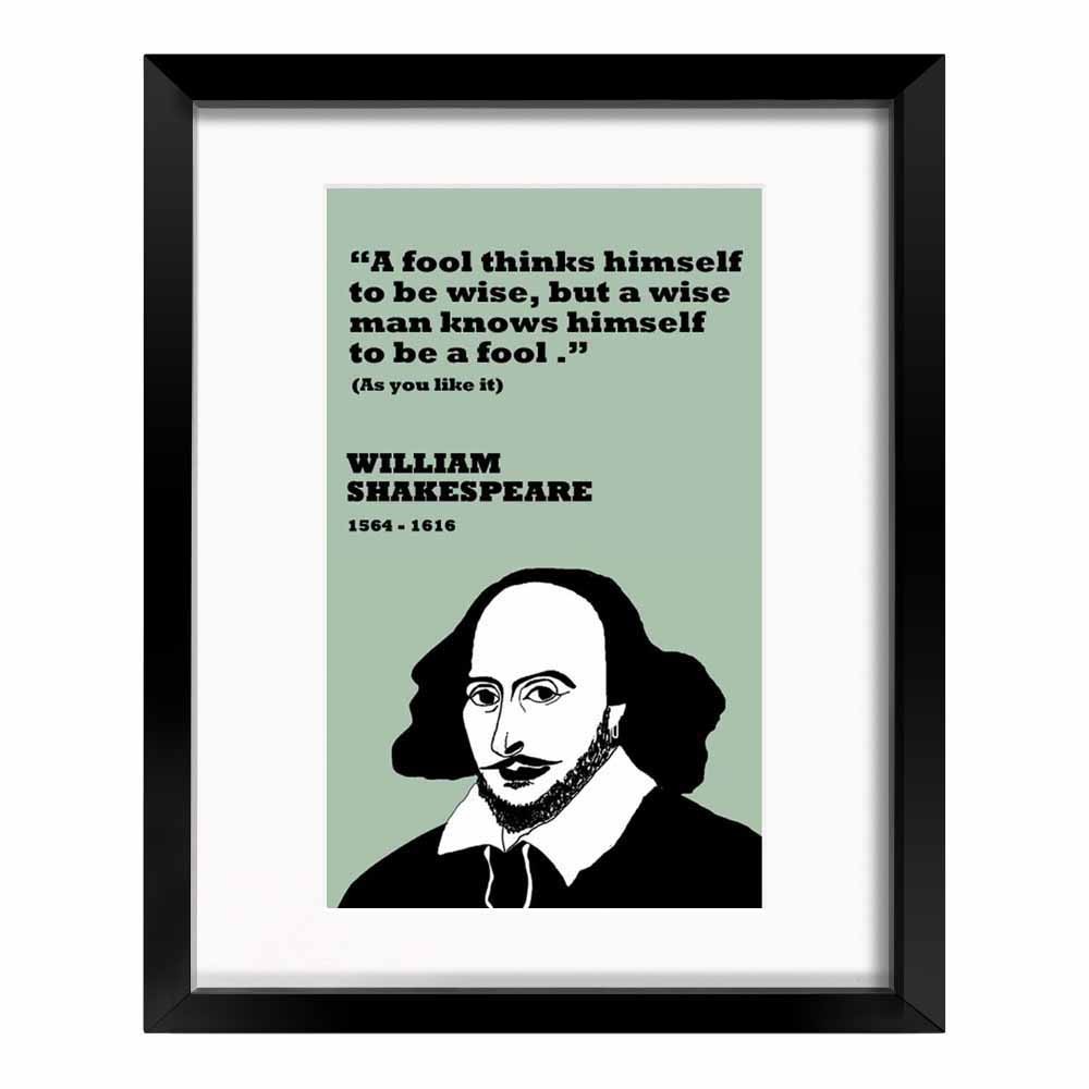 Shakespeare 'Fools' Print Framed